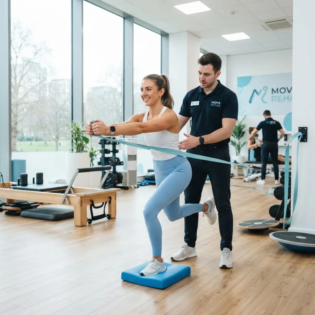 An athlete working through a guided recovery session